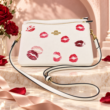 Coach Lipstick Kiss White Crossbody Bag – Red & Pink Kiss Print