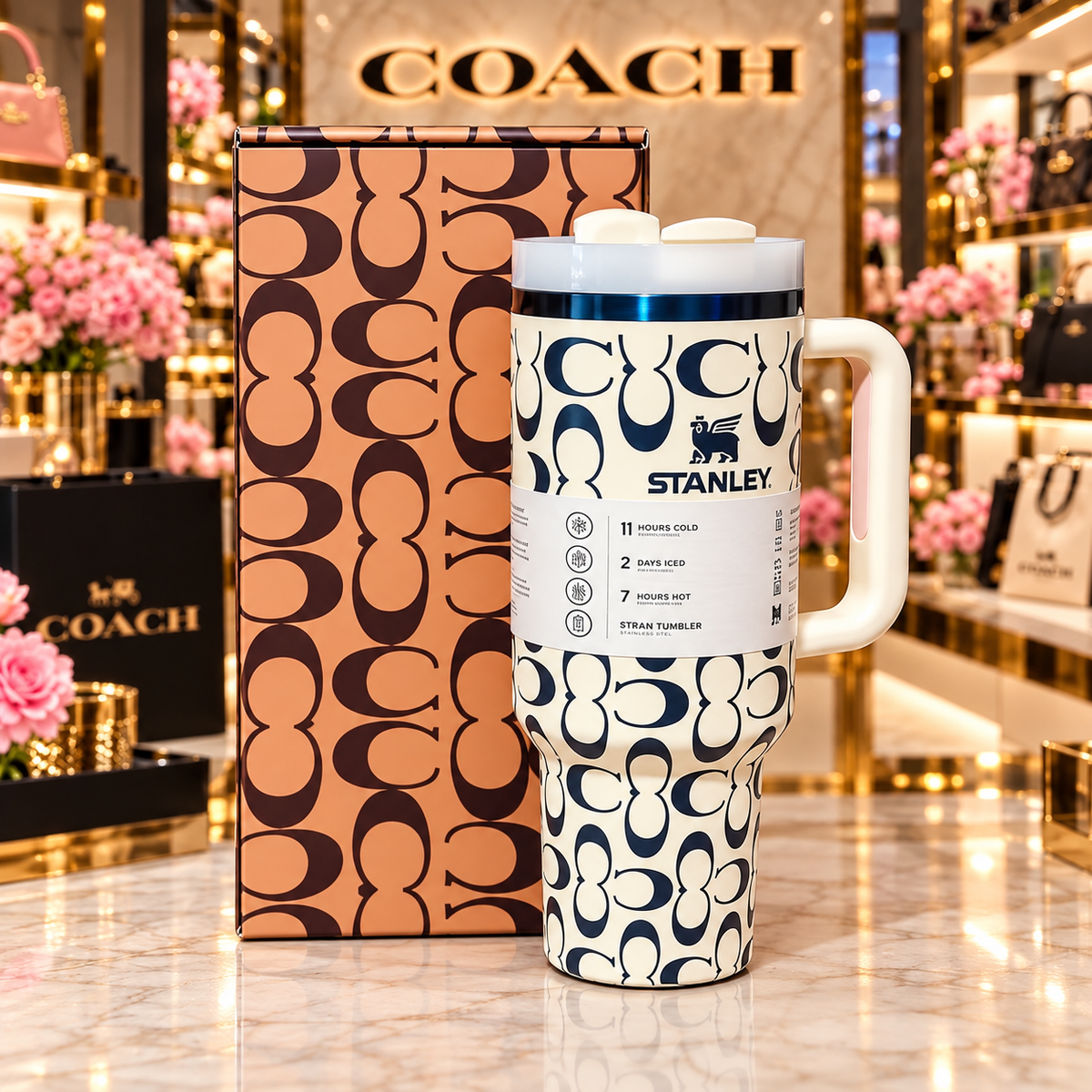 Boutique Monogram Inspired Edition 40oz Quencher  Tumbler