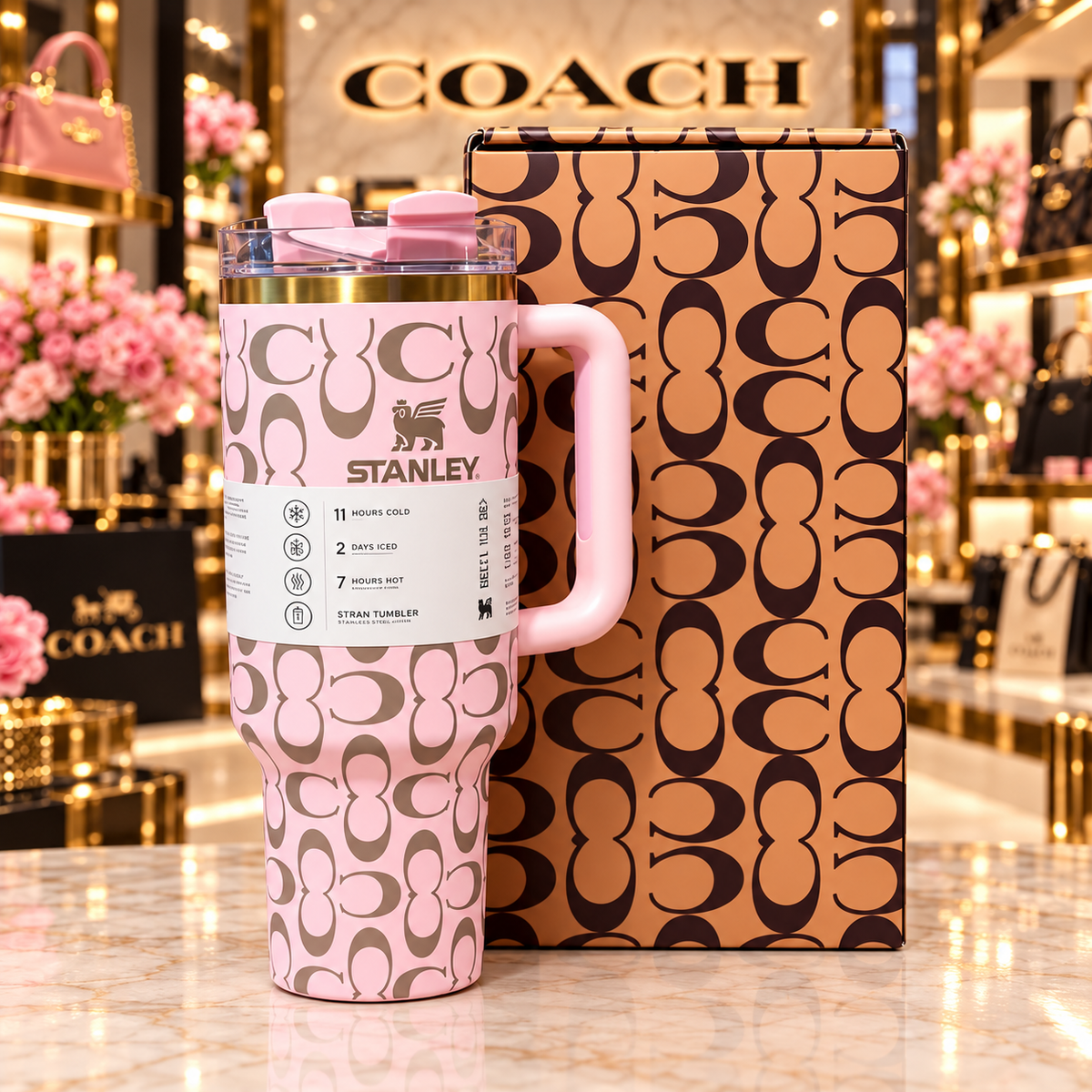 Boutique Monogram Inspired Edition 40oz Quencher  Tumbler