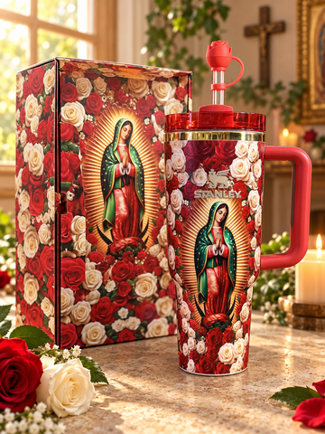 Our Lady of Guadalupe 40oz Rose Tumbler Set