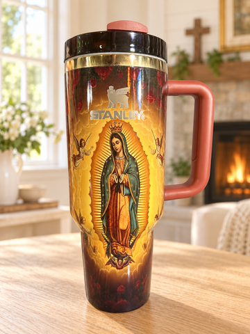 Our Lady of Guadalupe 40oz Coral-Handle Tumbler