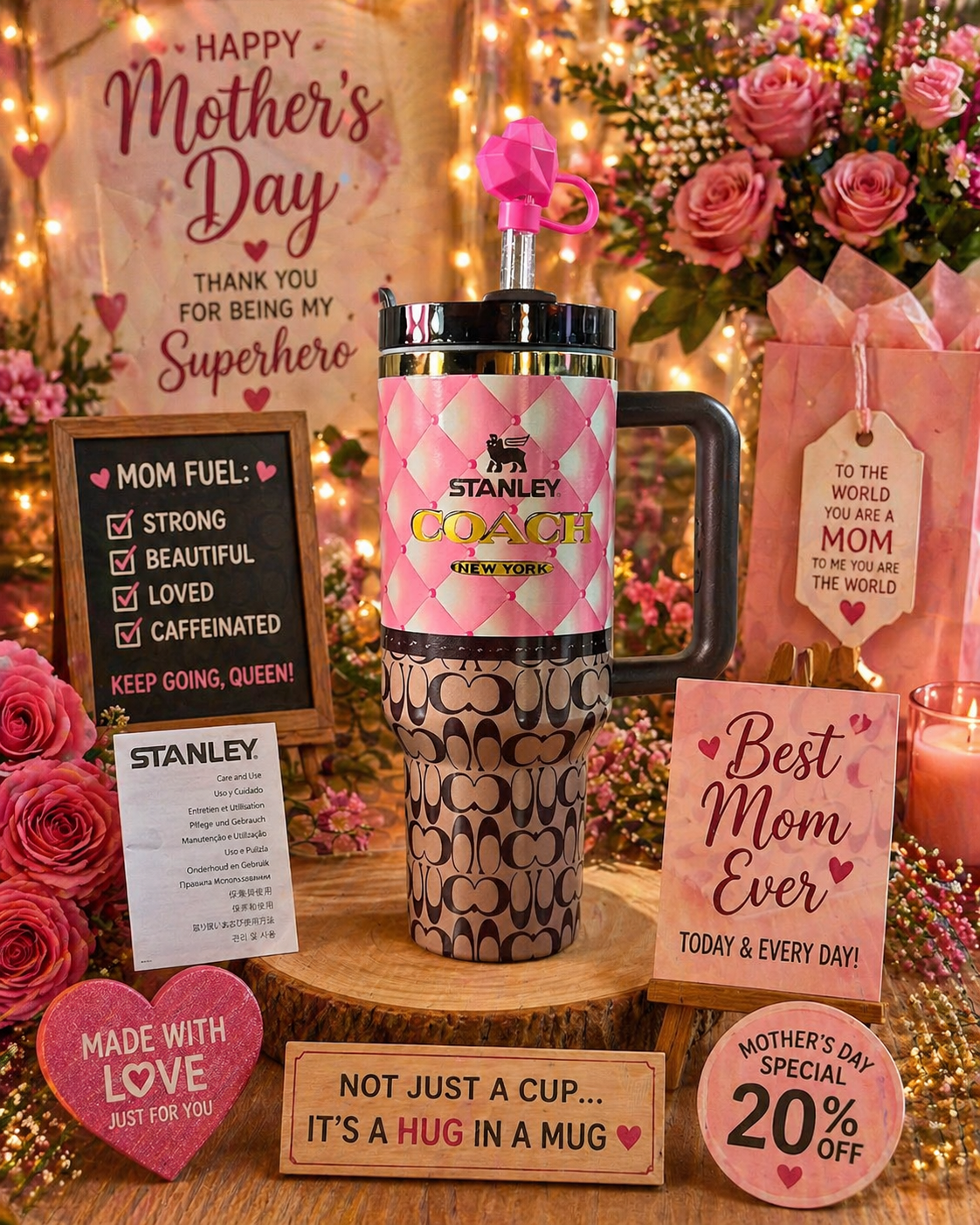 Boutique Monogram Inspired Edition 40oz Quencher  Tumbler