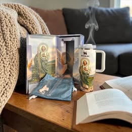 St. Jude Stanley Style Tumbler | 40oz Cup With Handle | Christian Faith Stainless Steel Travel Mug