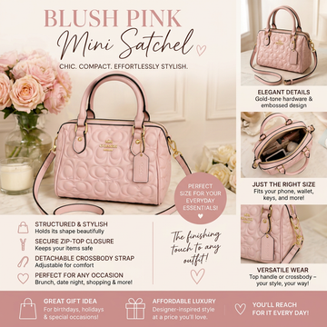 Square blush pink satchel preview